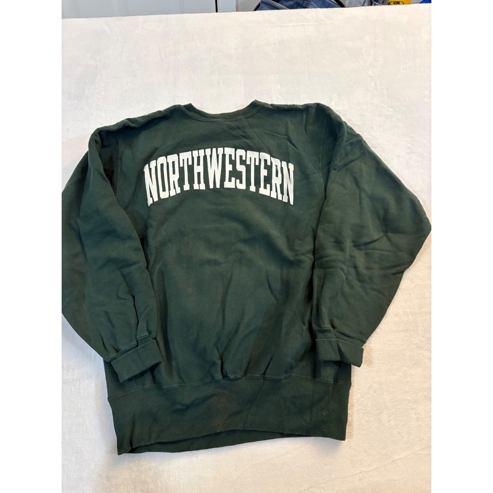 Vintage Champion Reverse Weave Northwestern Sweatshirt Green XXL Made in USA